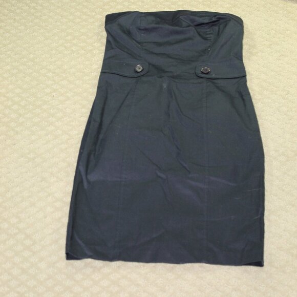 NWT Spiegel Has It. Size 8 Navy Blue Strapless Chino Dress - Picture 1 of 7